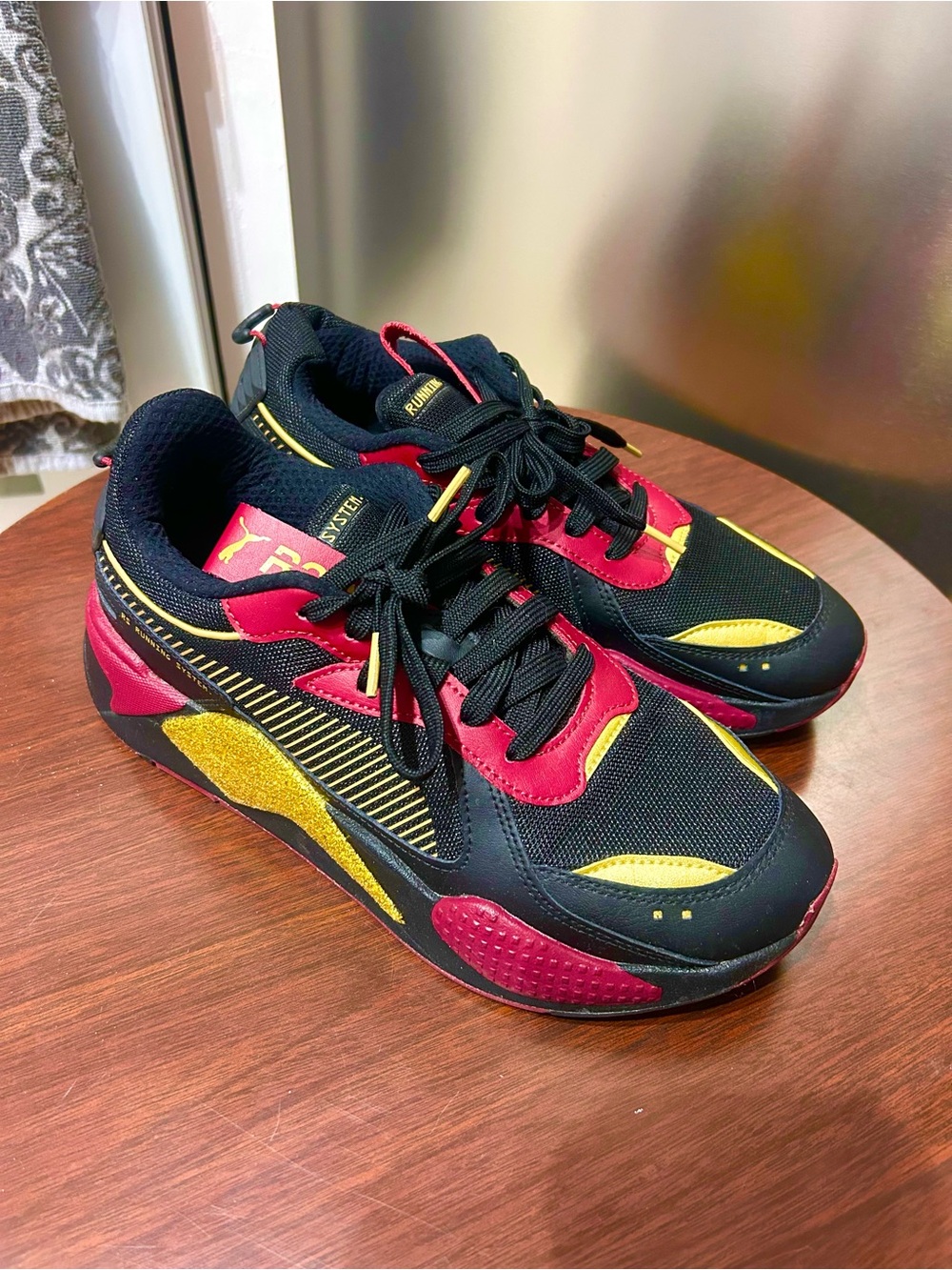 Puma Women's RS-X Glitz CC Black Tibetan Red Gold Running System